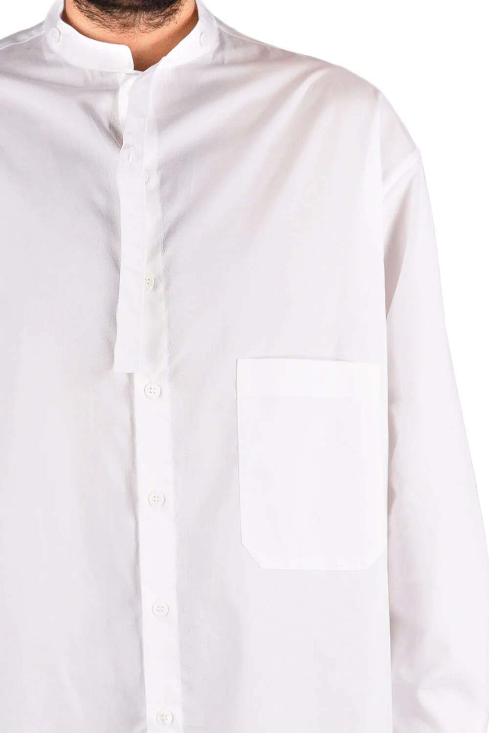 Stand Collar Longline Shirt - Image 3