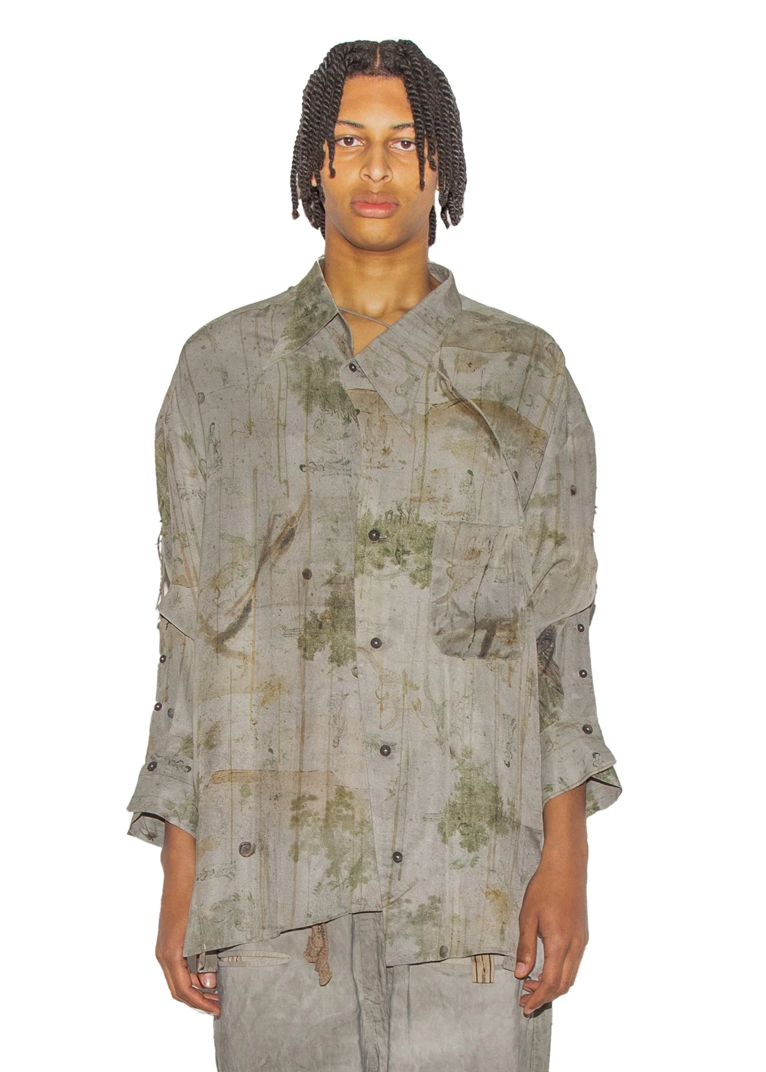 Digital Print Asymmetric Shirt