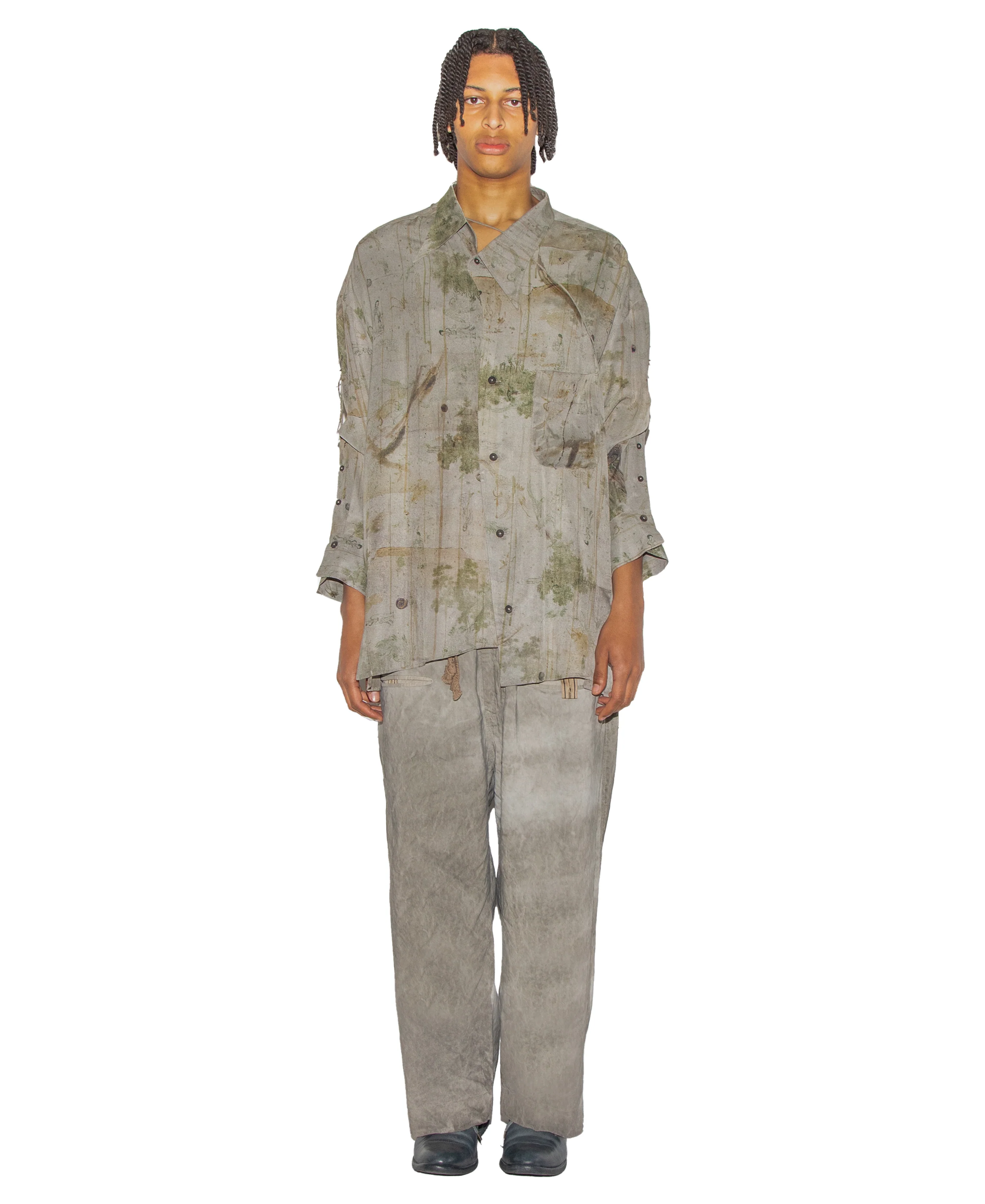 Digital Print Asymmetric Shirt - Image 2